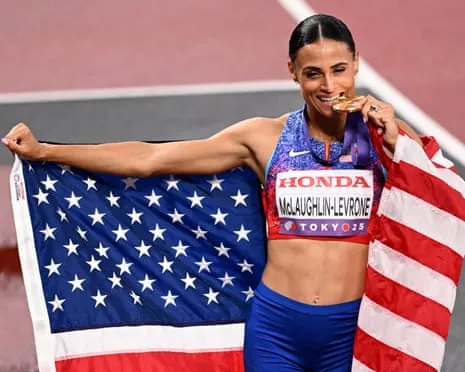 The American sprinter clocks speediest female 400m in fourty years to win gold medal