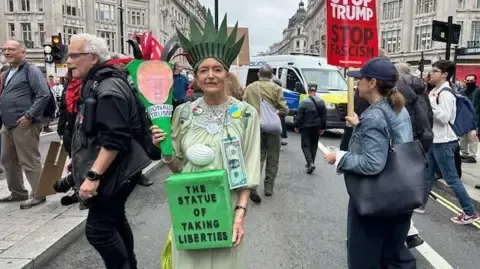 Numerous Demonstrators Assemble in Central London to Denounce Trump's Second State Visit