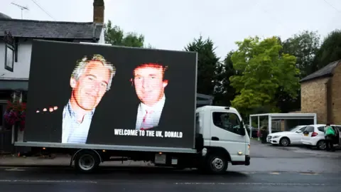 Four Detentions Made After Trump and Jeffrey Epstein Images Displayed on Royal Castle
